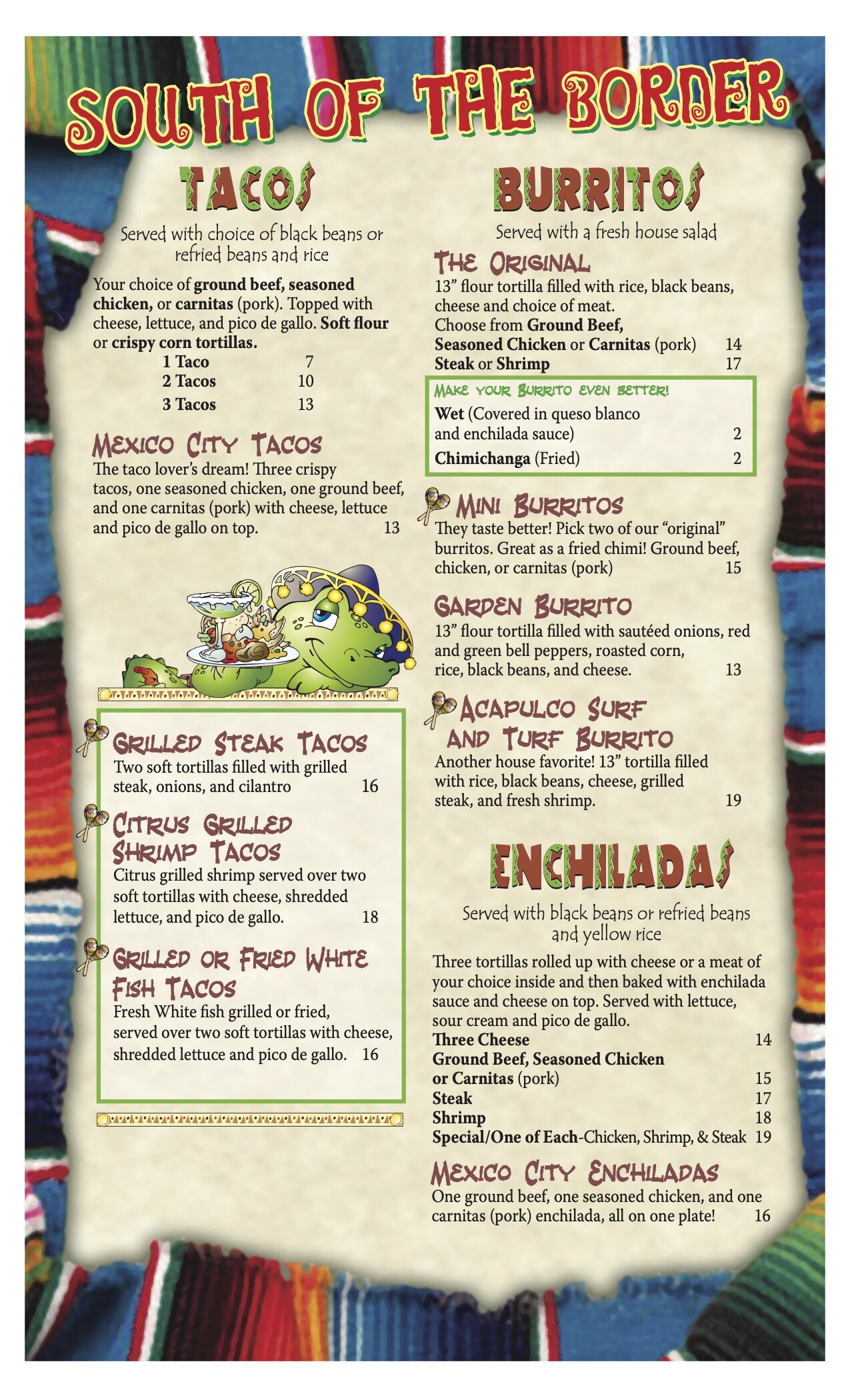 Cantina Captiva Restaurant Menu | Restaurants on Captiva